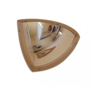 Bohle 6100942 90 degree quarter dome safety mirror with steel ring and foam 300x300mm