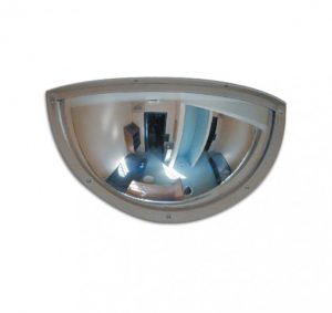 Bohle 6100943 180 degree half face dome safety mirror with steel ring and foam 600x300mm