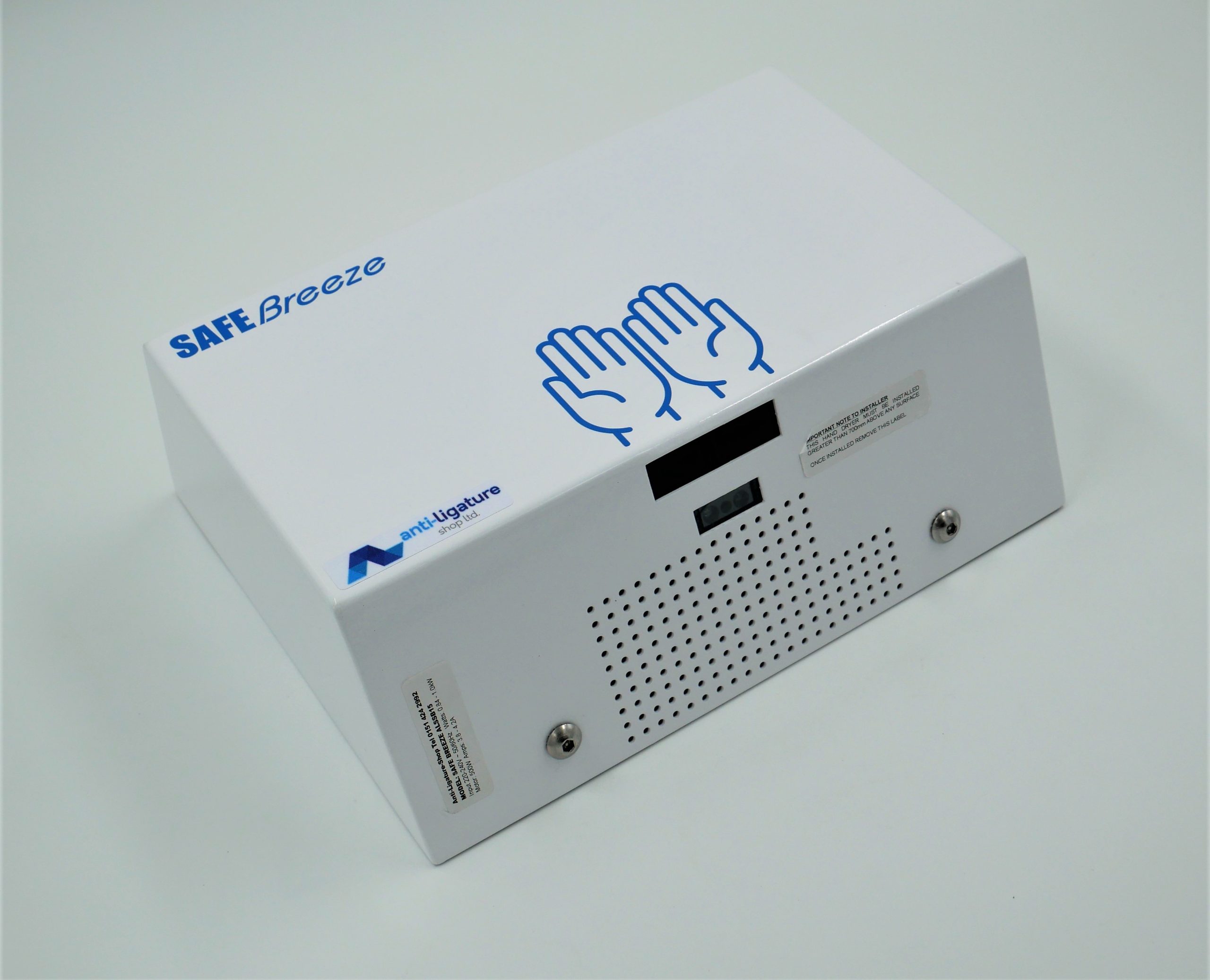 Safe Breeze, ALSSB15 hand dryer, surface mounted ligature resistant