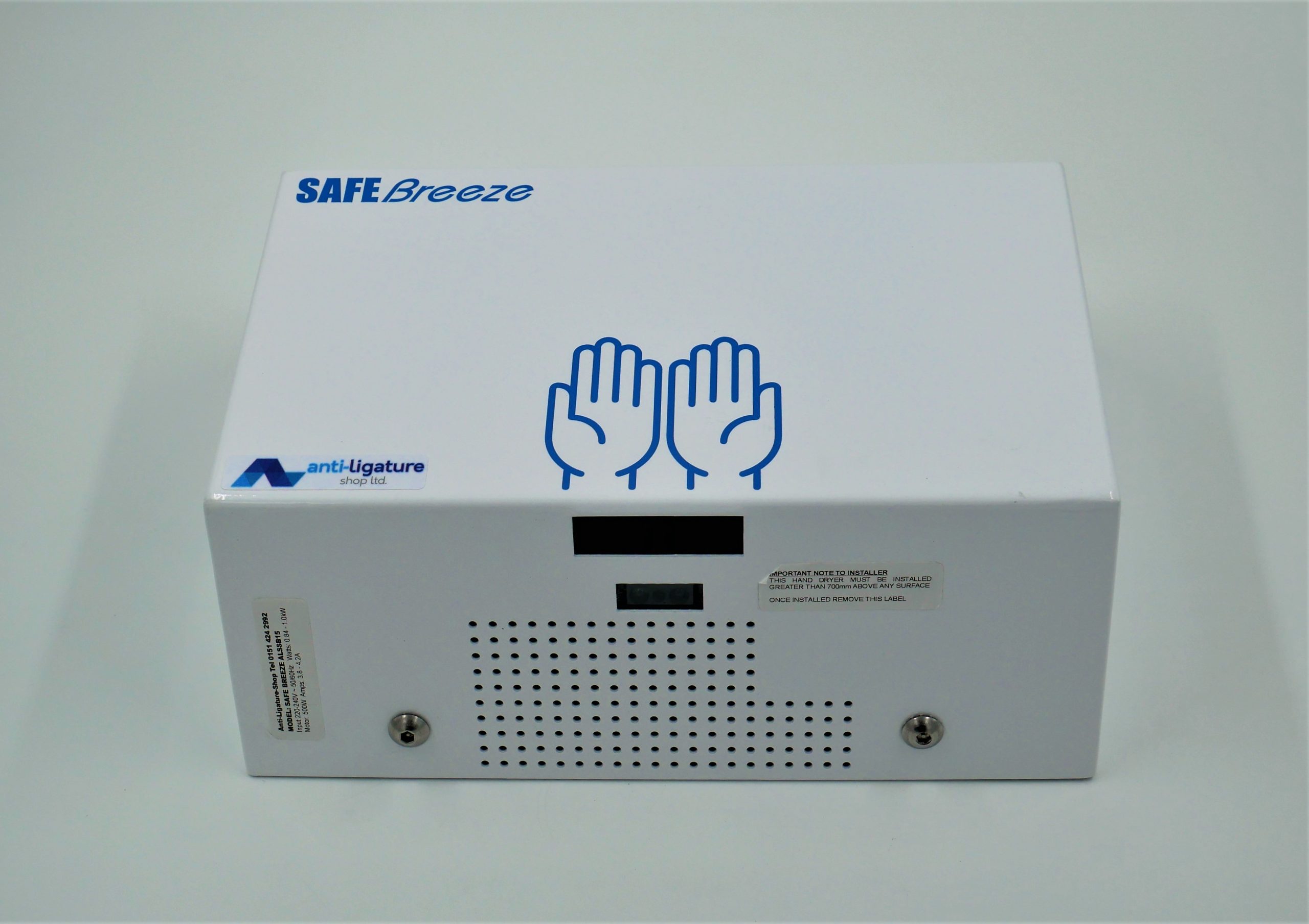 Safe Breeze, ALSSB15 hand dryer, surface mounted ligature resistant