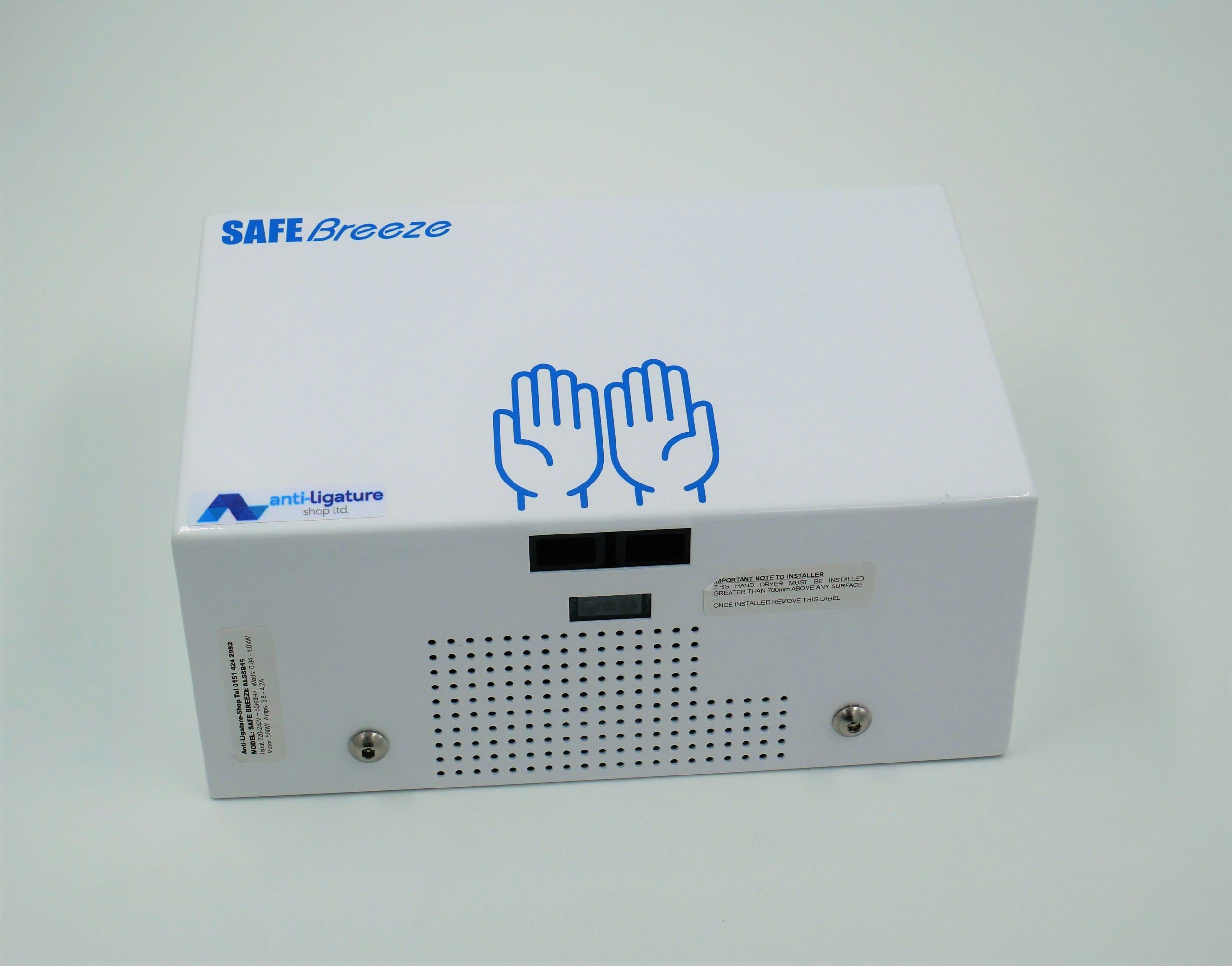 Safe Breeze, ALSSB15 hand dryer, surface mounted ligature resistant