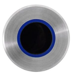 KWC DVSAC02-024 wall mounted brushed stainless steel tap sensor with blue insert (cold).