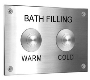 KWC DVS SH07-055- Bath Filling Plate with Warm or Cold Indication – Plate only. 2 x Tactile Switches Required