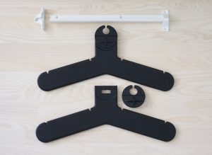 ALS  - HS-901 J-TRAC Wardrobe Rail Complete with 5 PU Foam Coat Hangers LIGHT