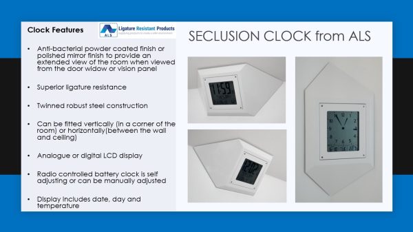 ALS ALSRLSCV01 Seclusion room / custody suite clock