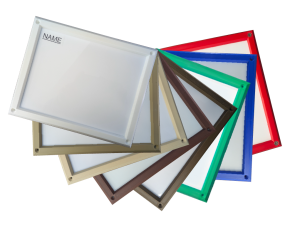 Door Name Whiteboard in all colours displayed in a fan shape