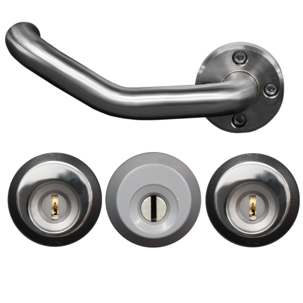 Cylinder Guard and External Cranked Heavy Duty Lever Handle Kit