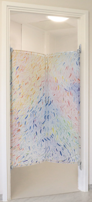 Anti-ligature en-suite door Flares design installed