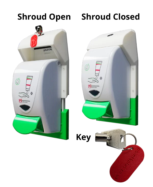 Ligature Resistant 'Safe Slide Shroud' For Deb / SCJ & Cutan Soap Dispensers