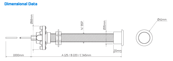 Tyde 326185 Resan Dual Spout Basin Pneumatic Controls <115mm