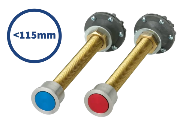 Tyde 326185 Resan Dual Spout Basin Pneumatic Controls <115mm
