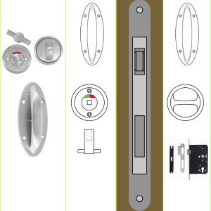 First Entry For Bathroom or Ensuite Door With Roller Bolt Latch INS-P2R