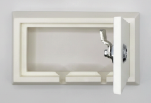 Reduced Ligature Lockable Double Socket Enclosure With Cable Appertures P5P-AL-DSE-W