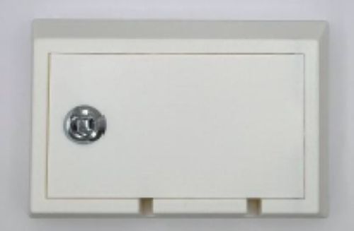 Reduced Ligature Lockable Double Socket Enclosure With Cable Appertures P5P-AL-DSE-W