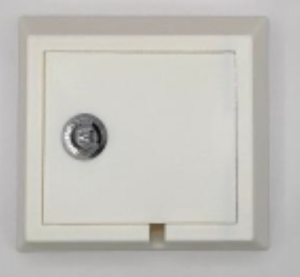 Reduced Ligature Lockable Single Socket Enclosure With Cable Apperture P5P-AL-SSE-W