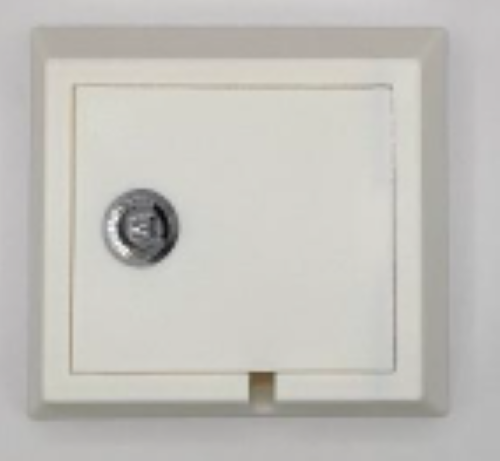 Reduced Ligature Lockable Single Socket Enclosure With Cable Apperture P5P-AL-SSE-W